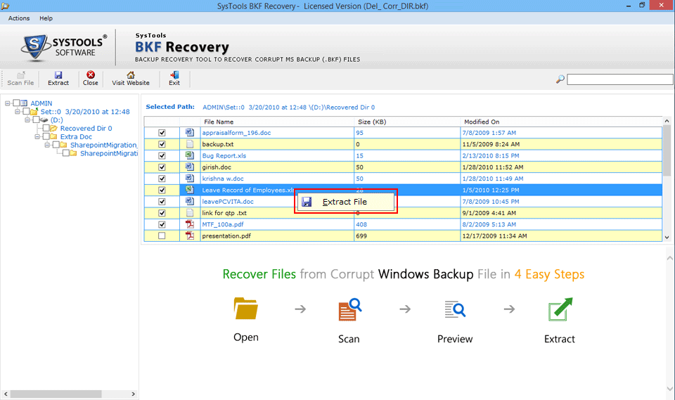 Click to view Restore Window XP Backup Files Free 5.7 screenshot